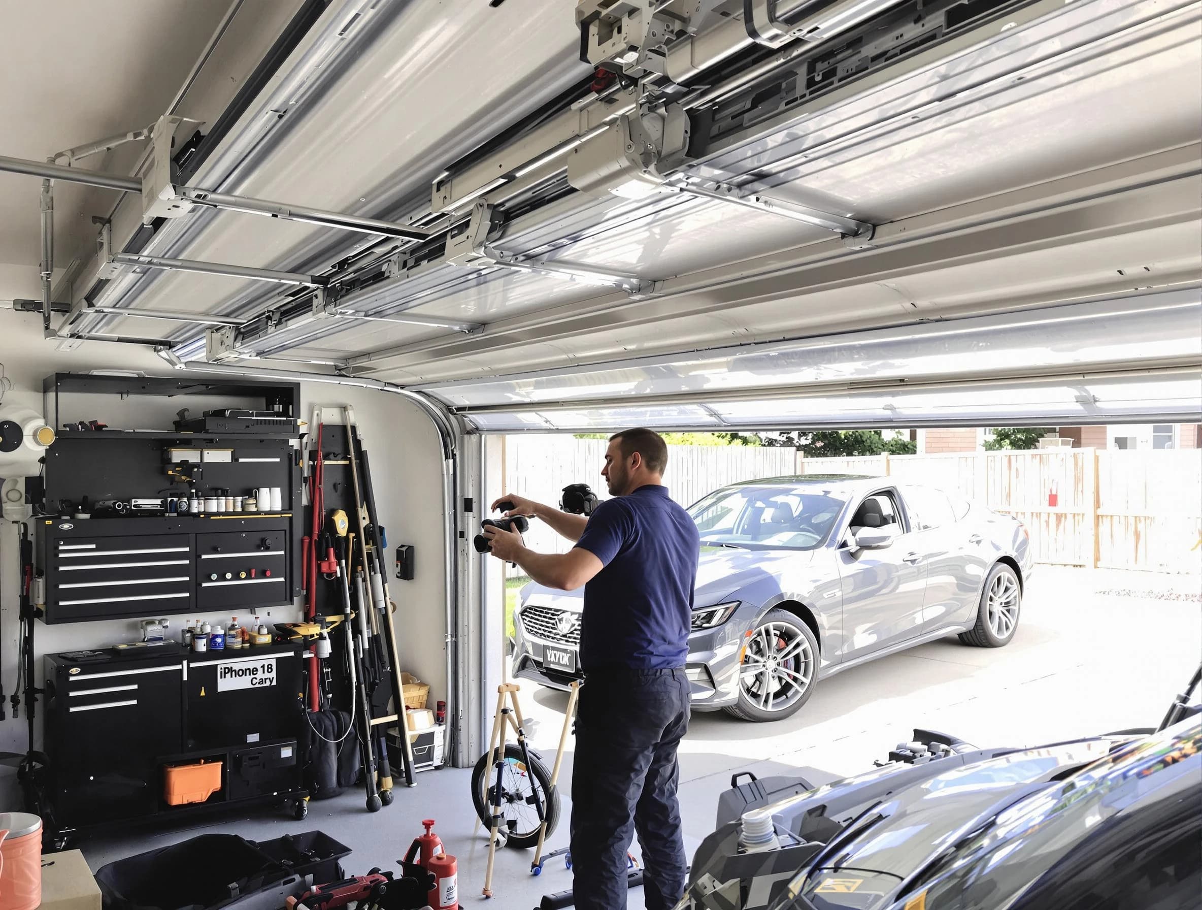North Huntingdon Garage Door Repair technician fixing noisy garage door in North Huntingdon