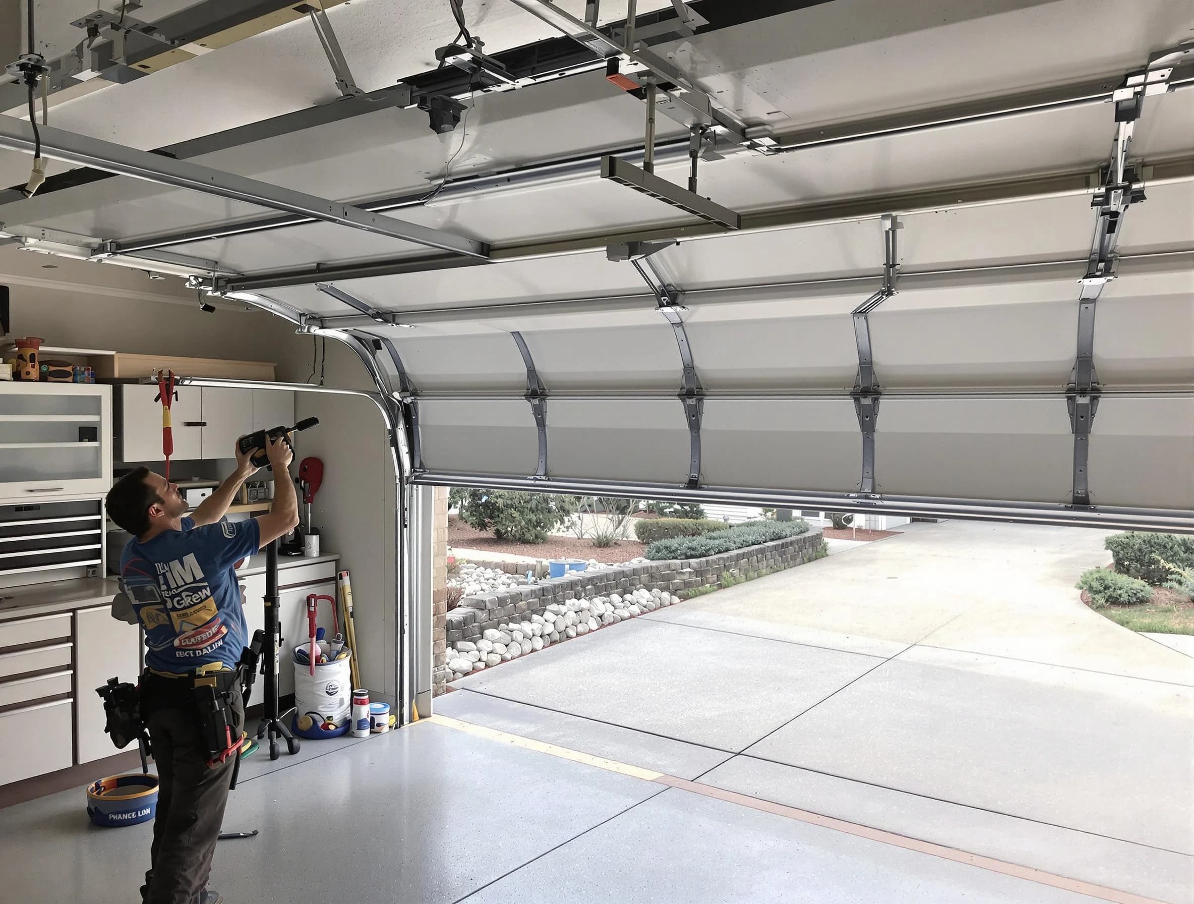 Garage door track repair service by North Huntingdon Garage Door Repair in North Huntingdon