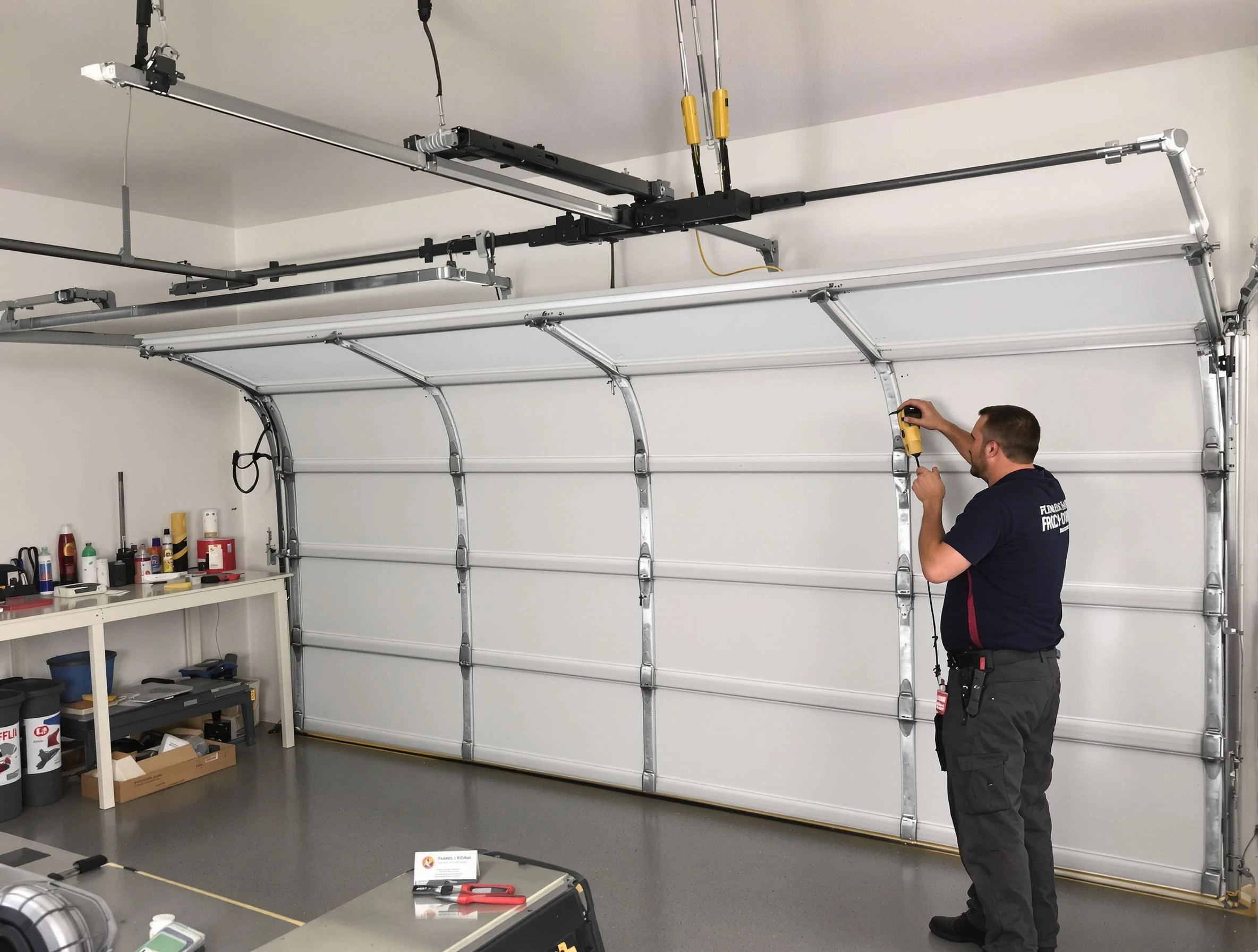 North Huntingdon Garage Door Repair certified technician performing overhead door system repair in North Huntingdon