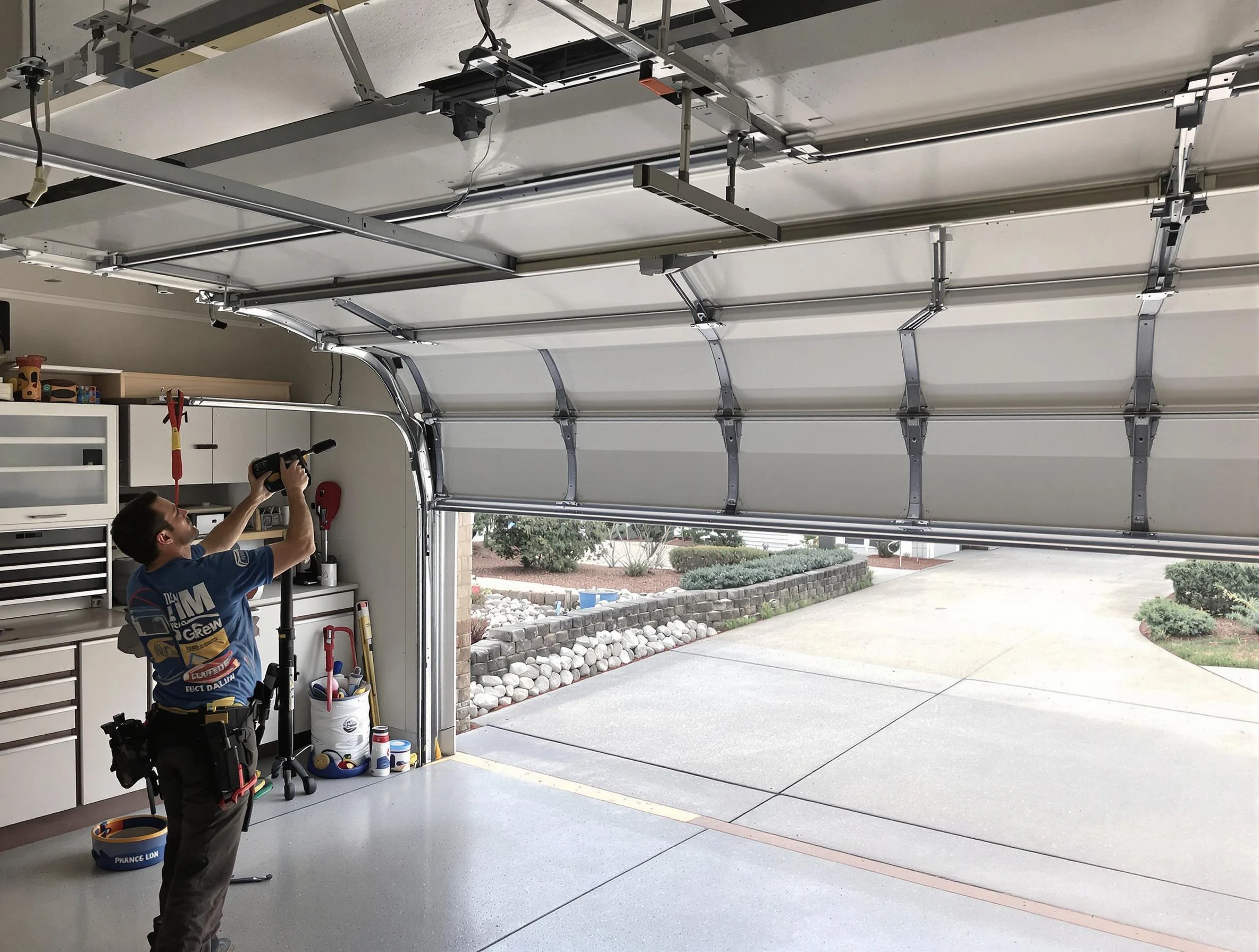 Garage door track repair service by North Huntingdon Garage Door Repair in North Huntingdon